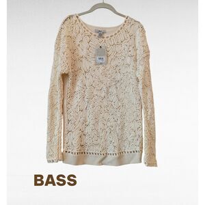 NWT   Bass Cream Colored Geometric Patterned Sweater   Sz L